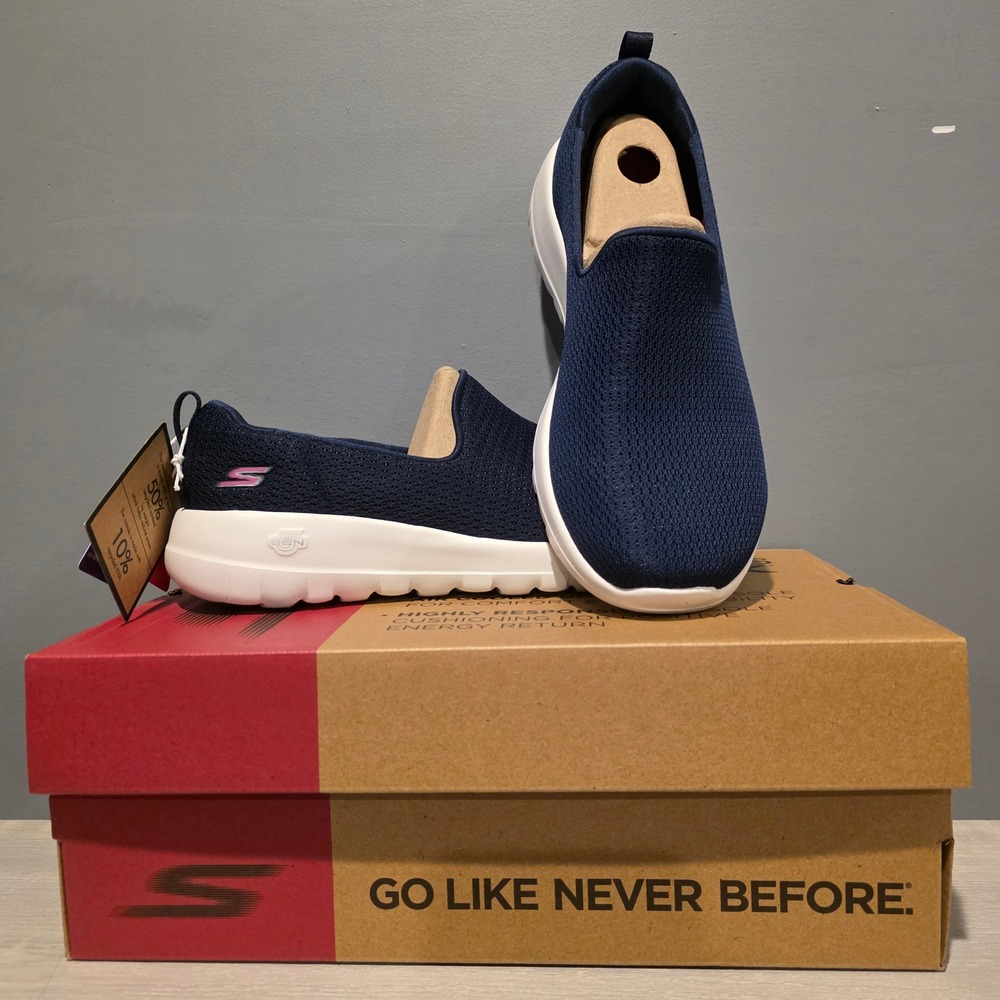 Skechers GoWalk Joy Shoes Womens 7.5 Navy Blue New Mesh Slip On Sneakers‎
